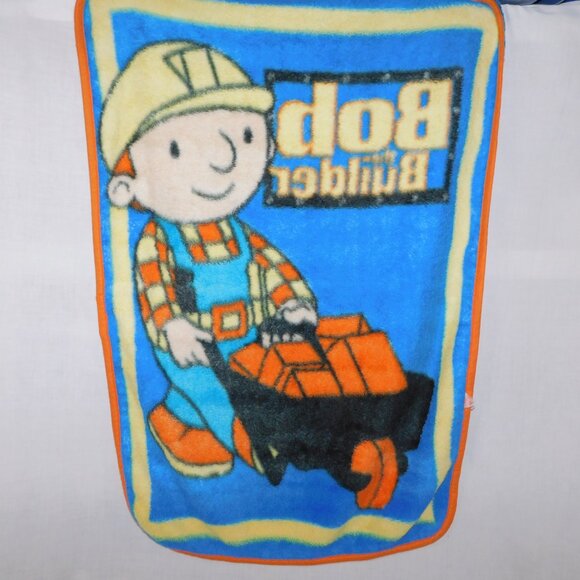 Vintage Bob the Builder Kids Toddler Plush Fleece Throw Crib Blanket 30" x 44" - Picture 5 of 5